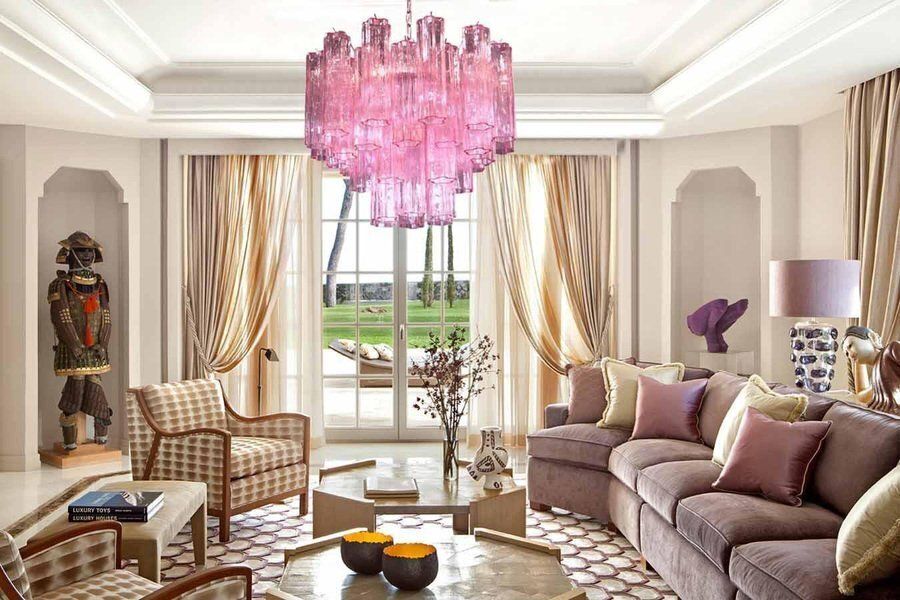 Pink Tronchi Pair Of Murano Glass Chandelier By Toni Zuccheri For Venini, 1970s photo for sale