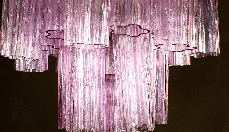 Pink Tronchi Pair Of Murano Glass Chandelier By Toni Zuccheri For Venini, 1970s photo 6177.0