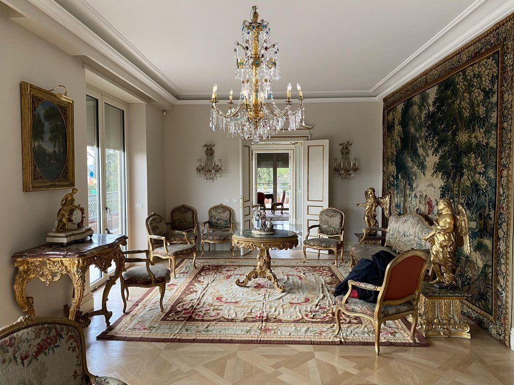 Antique Italian Giltwood And Crystal Chandelier, 1760 photo furniture