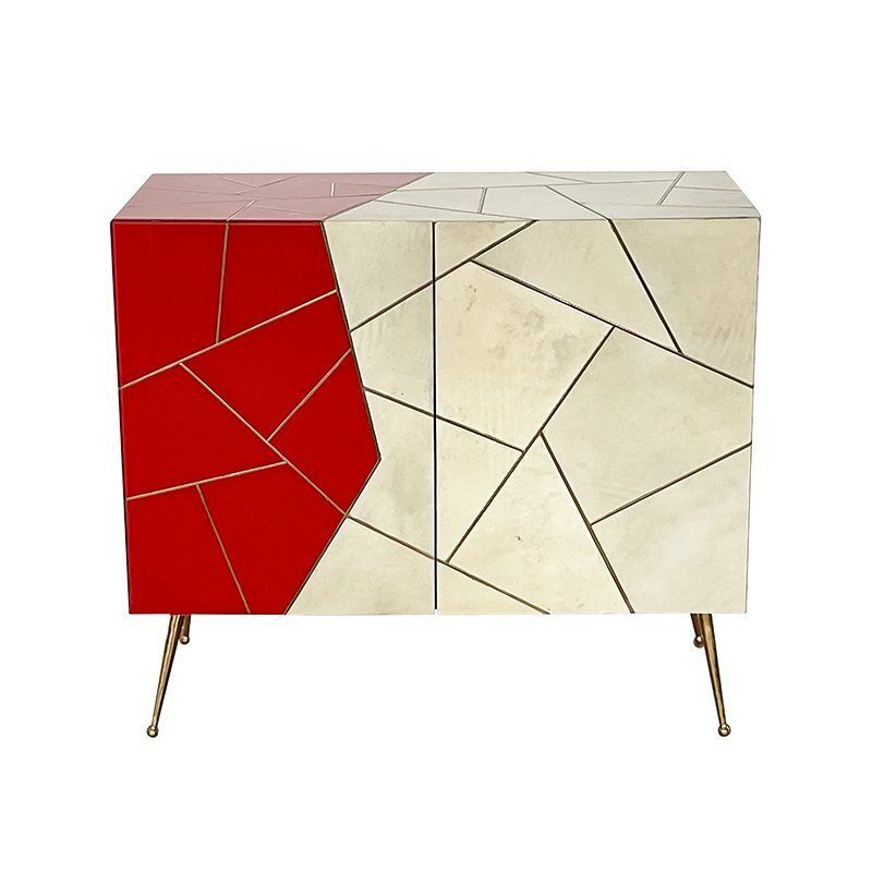 Wooden Sideboard In Red Glass, 1980s photo furniture