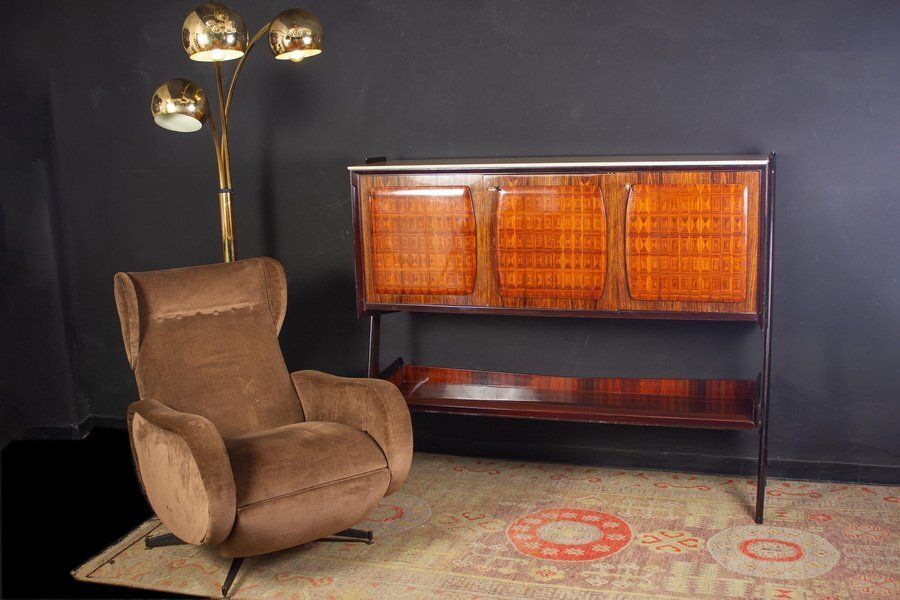 Mid Century Italian Reclinable Lounge Chair, 1950 photo for sale