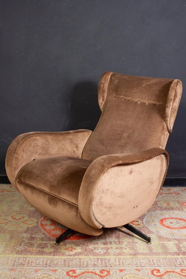 Mid Century Italian Reclinable Lounge Chair, 1950 photo 4919.0