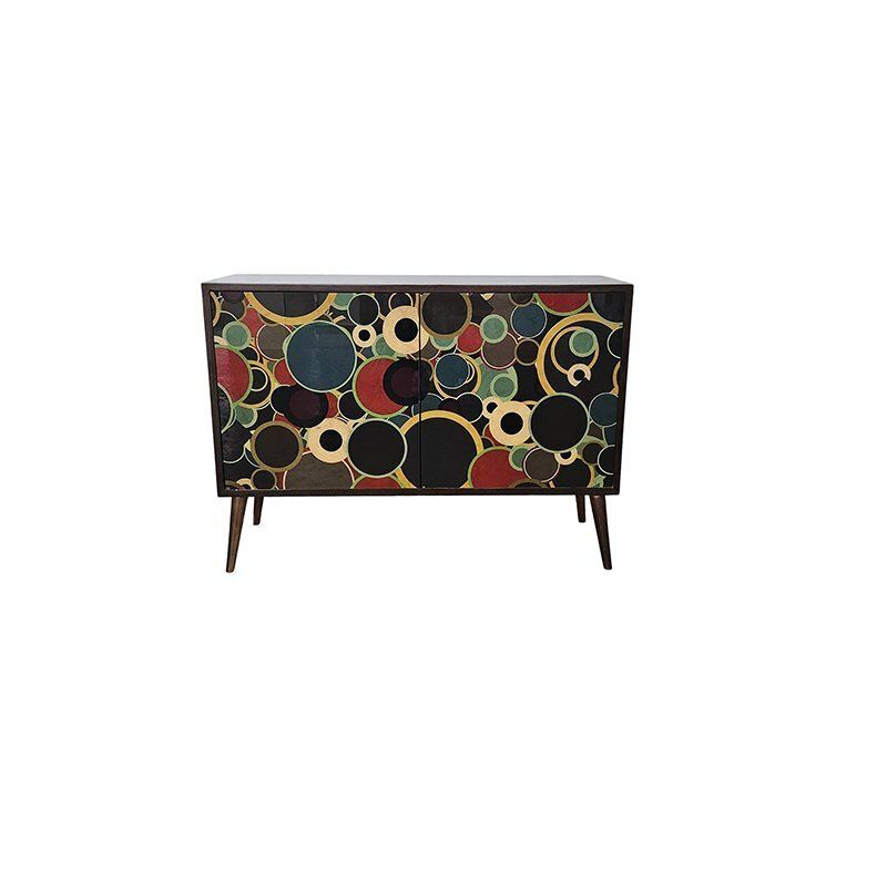 Two Door Sideboard In Wood And Glass, 1980s photo furniture