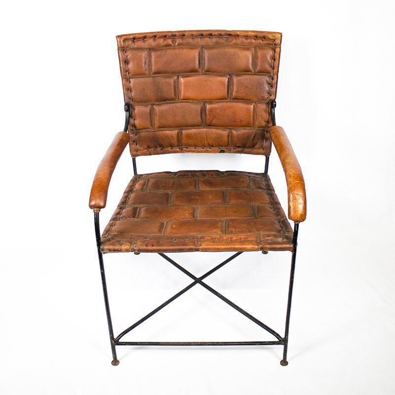 Set Of Hand Crafted Leather Chairs, 1970s photo Furniture