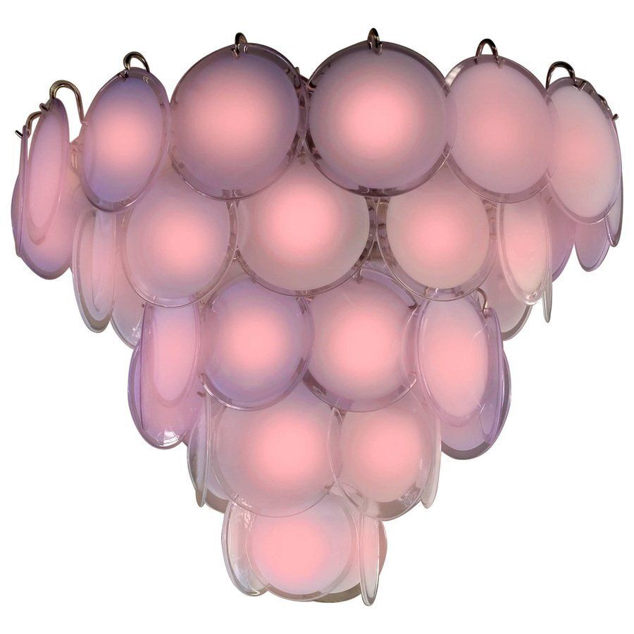 Murano Disc Chandeliers From Vistosi, 1970s, Set Of 2
