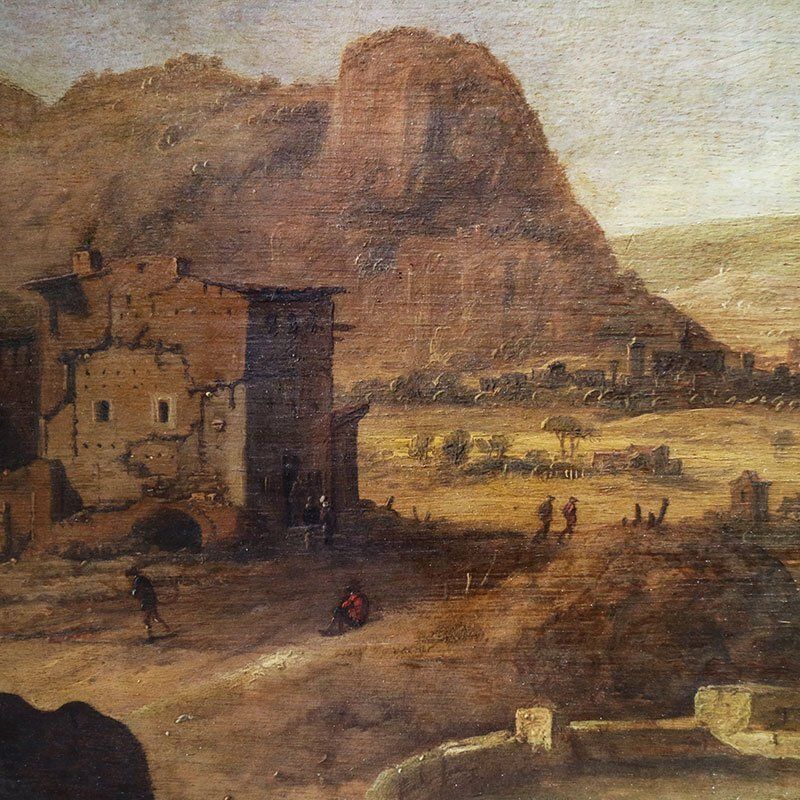 Daniel Van Heil, Landscape Of Upper Lazio, 1600s, Oil On Board photo Art