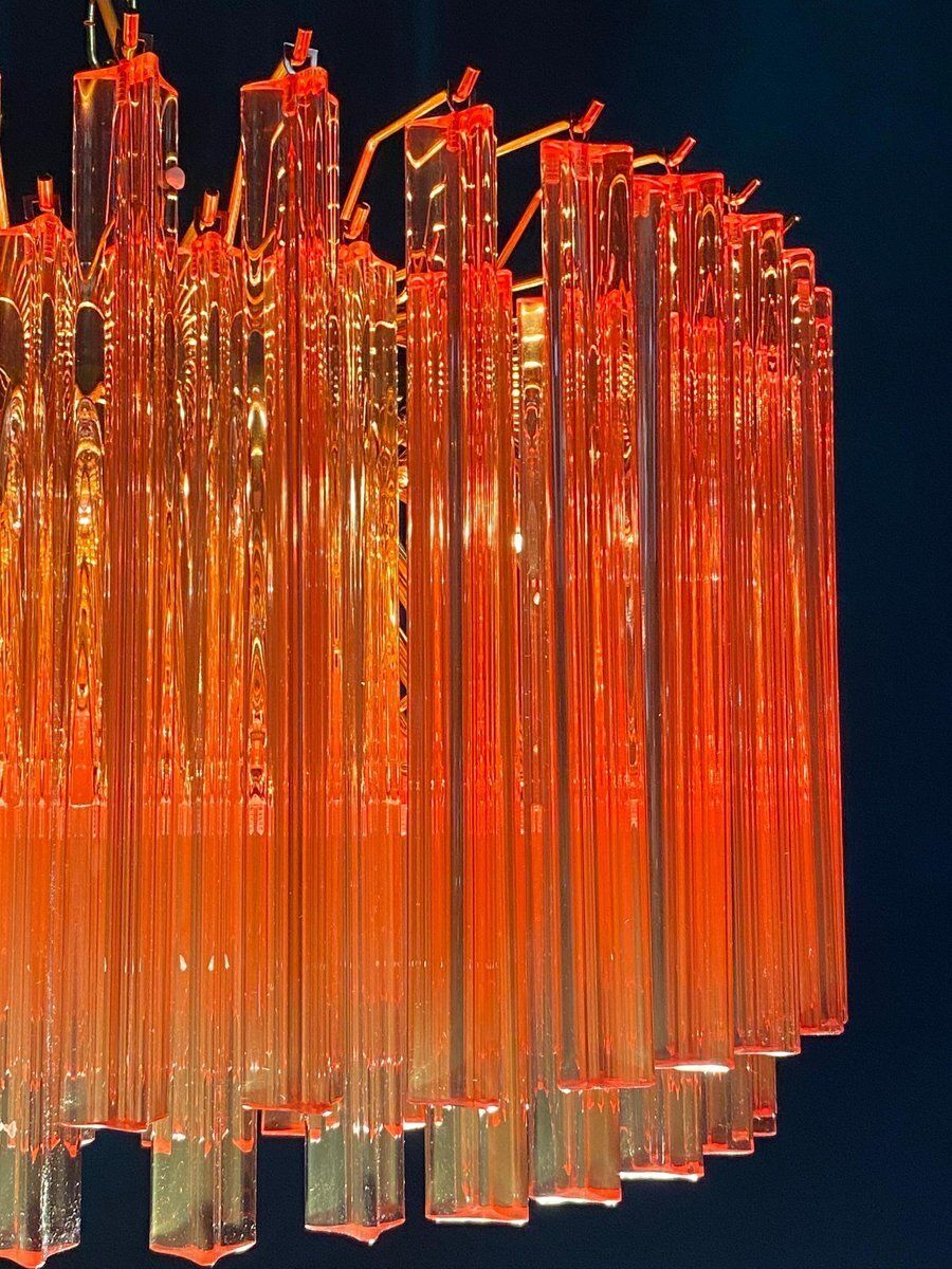 Coral Triedi Crystal Prism Chandelier photo Lighting