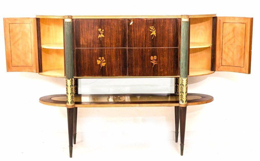 21140.0 Mid Century Italian Dining Room Set With Table And Bar Cabinet, 1940 photo