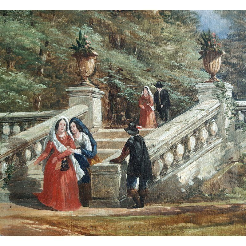 John Syer, Walk In The Park, 1800s, Oil On Canvas photo for sale