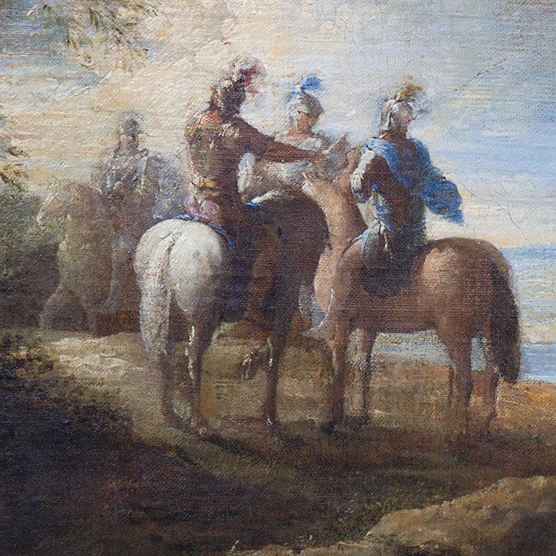 Joseph Parrocel, Three Knights, 1600s, Oil On Canvas photo buy