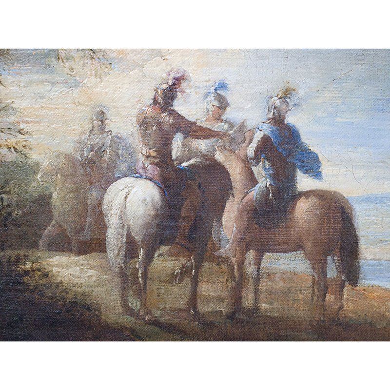 photo for sale Joseph Parrocel, Three Knights, 1600s, Oil On Canvas