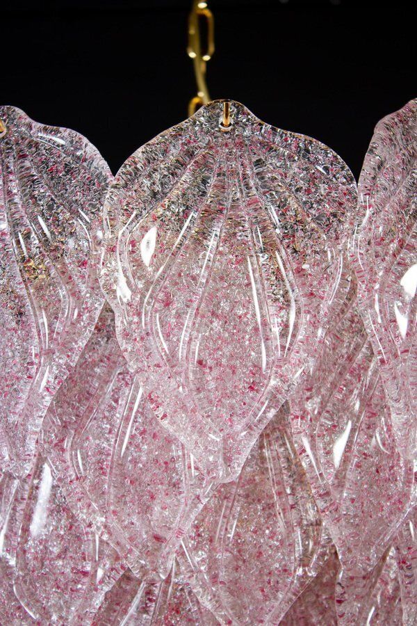 Pink Murano Glass Polar Chandeliers, Italy, 1970s, Set Of 2 photo Lighting