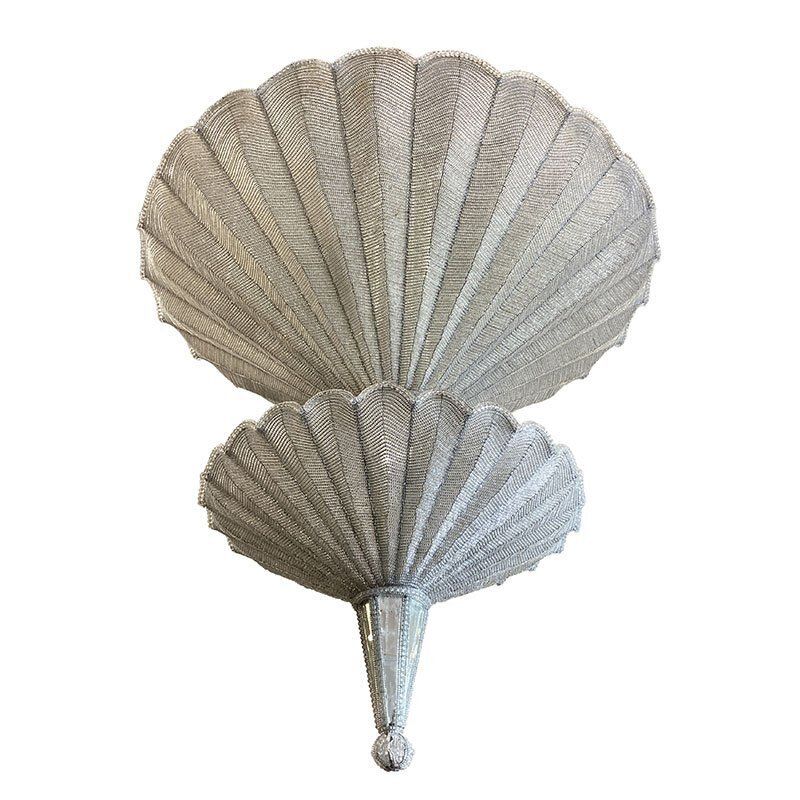 Chandelier With Two Fans In Murano Glass Beads, 1950s photo for sale