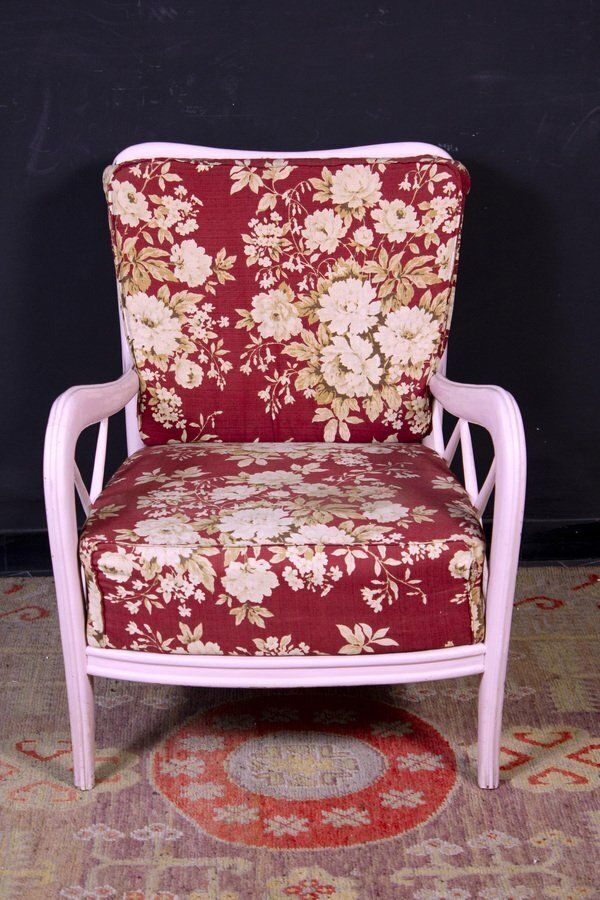 Mid Century Italian Pink Armchairs In The Style Of Paolo Buffa, 1950s photo vintage