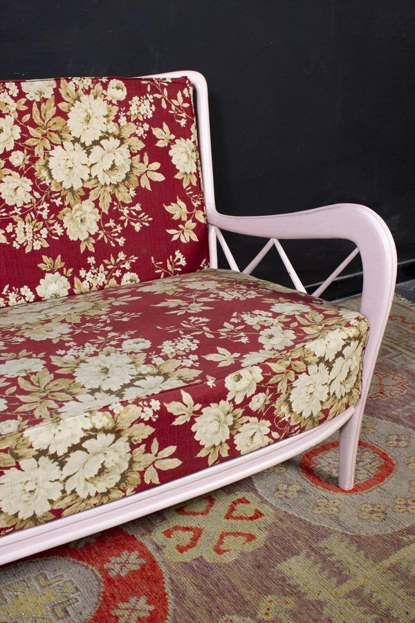 photo for sale Mid Century Italian Pink Armchairs In The Style Of Paolo Buffa, 1950s