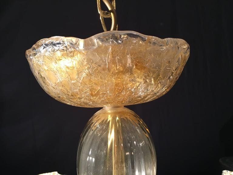 Gold Royal Chandelier By Barovier & Toso, 1980s photo vintage