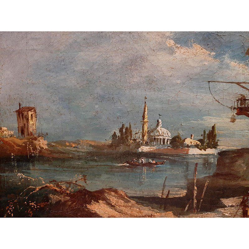 Anna Iduna Zehnder, Lake Landscape With Architecture, 1920s, Oil On Canvas, Framed photo 3585.0