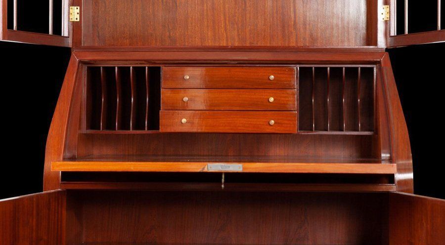 Furniture Mid Century Trumeau Bookcase Or Cabinet By Paolo Buffa, 1940 photo