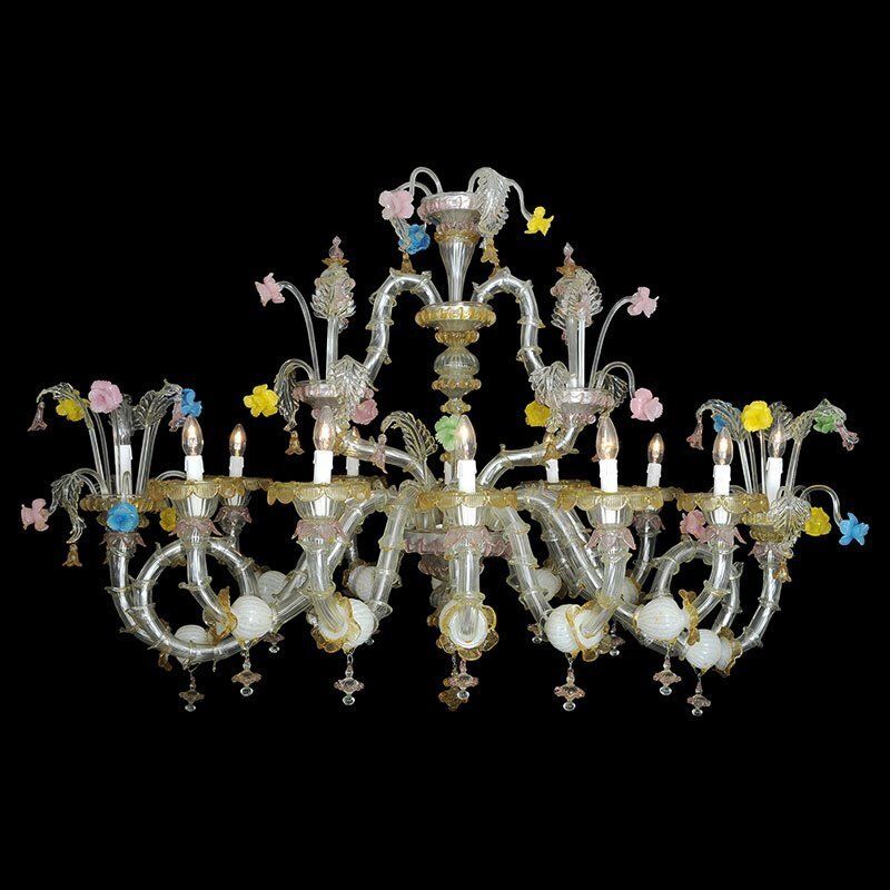 Rezzonico Style Murano Glass Chandelier, 1950s photo furniture