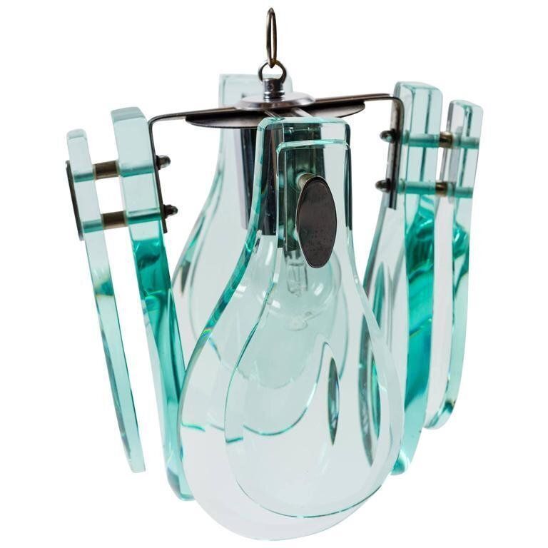 Pendant Lamp In The Style Of Fontana Arte, Italy, 1970s