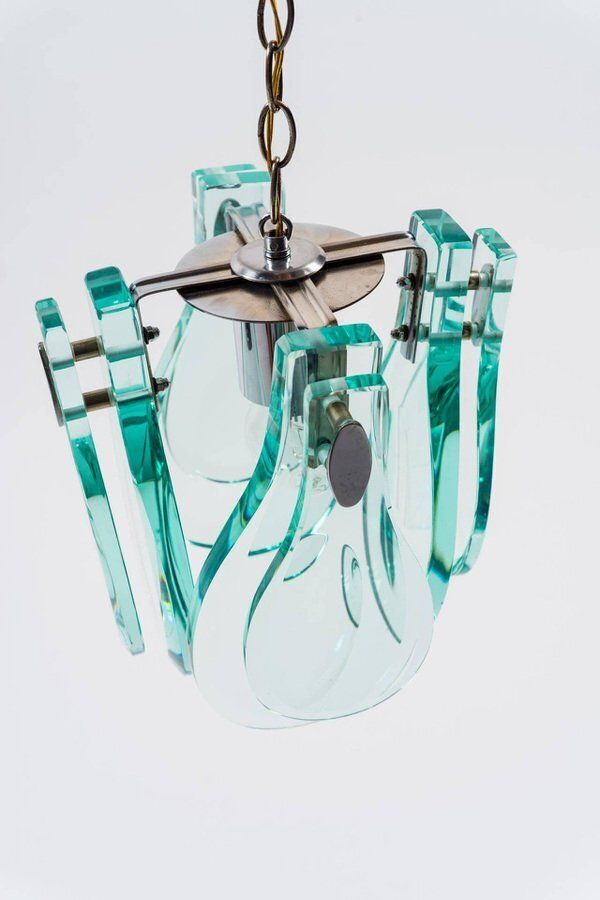 Pendant Lamp In The Style Of Fontana Arte, Italy, 1970s photo Lighting