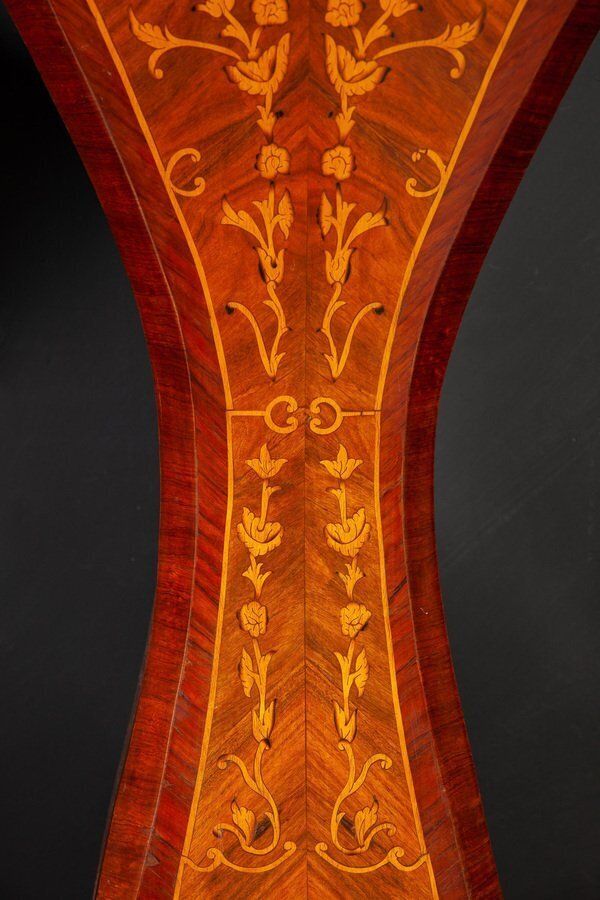 Large 19th Century French Marquetry Inlaid Pedestals, Set Of 2 photo Home Decor