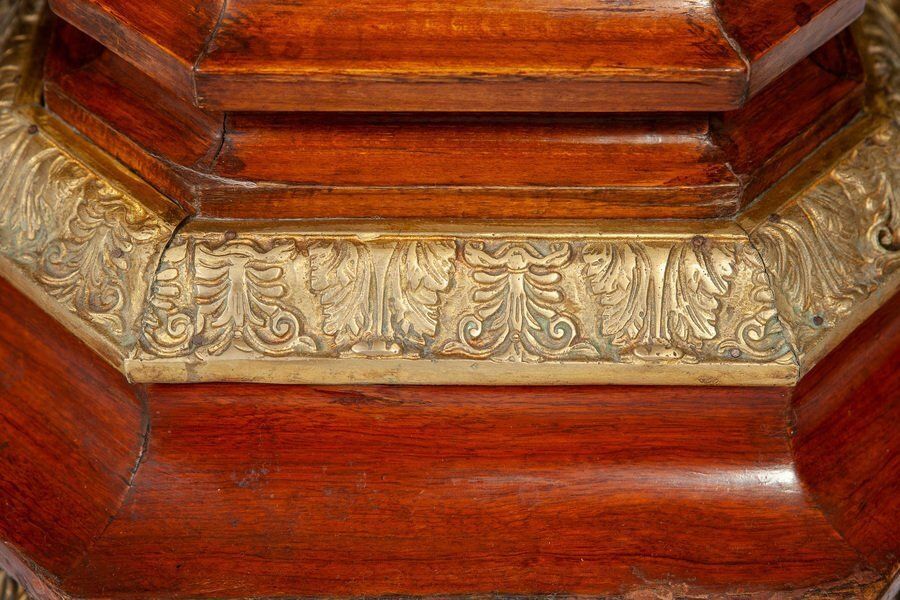 Large 19th Century French Marquetry Inlaid Pedestals, Set Of 2 photo vinterior