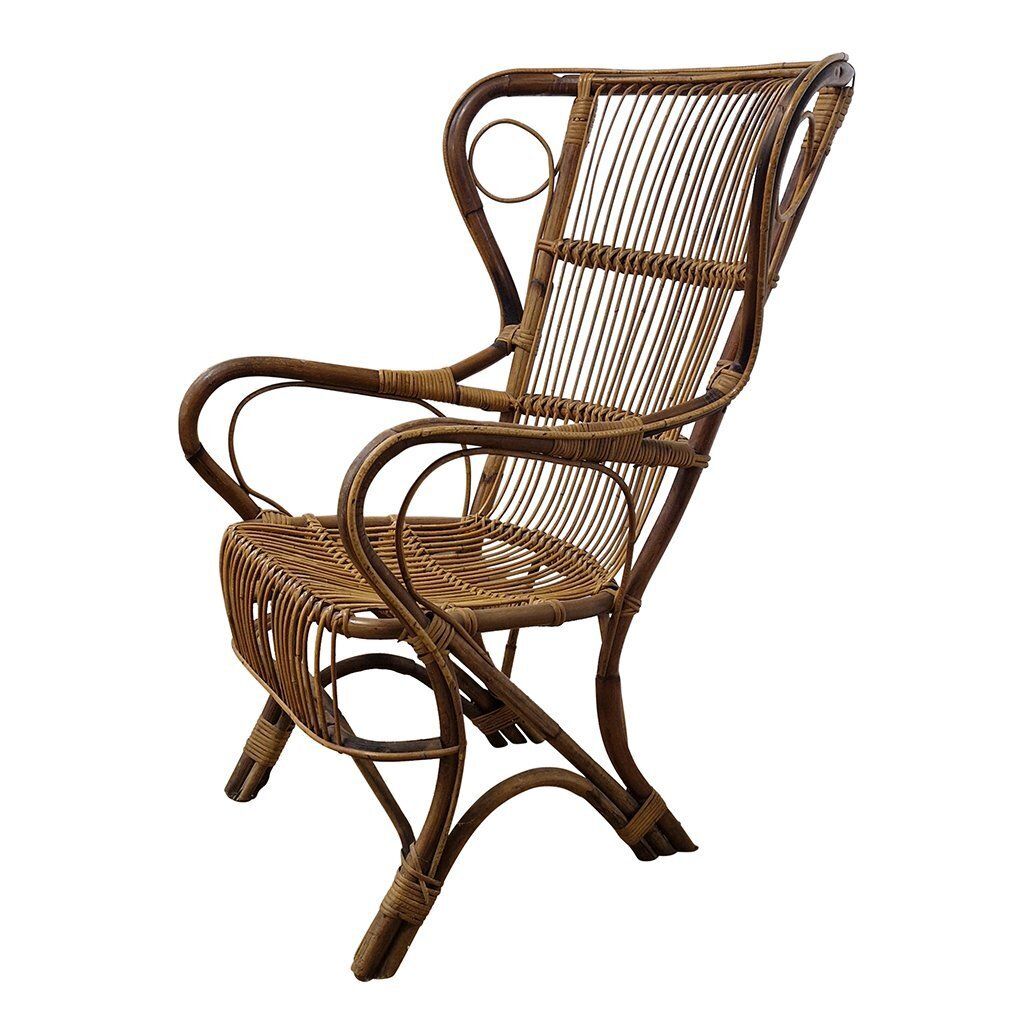 Bamboo And Rattan Armchair, 1950s photo furniture