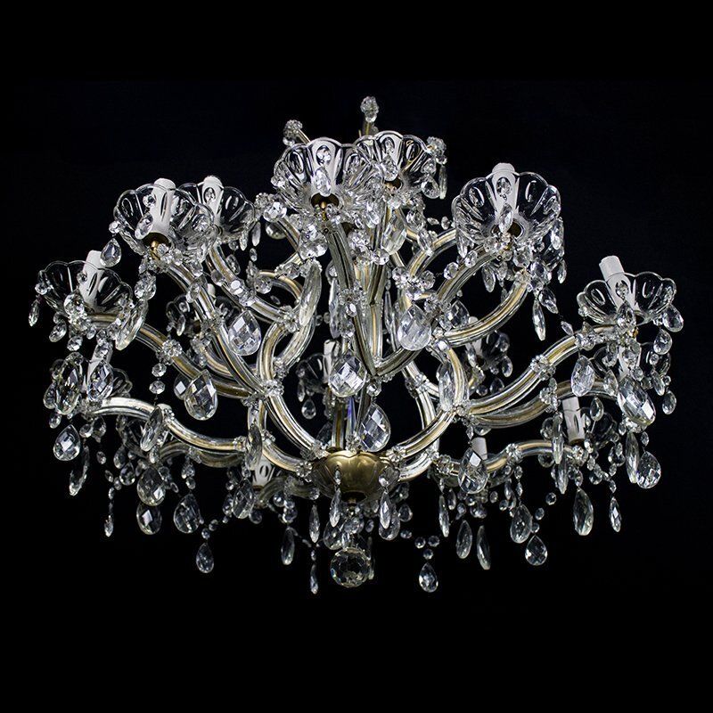 Maria Teresa Chandelier With 18 Lights In Bohemian Crystal, 1950s photo vintage