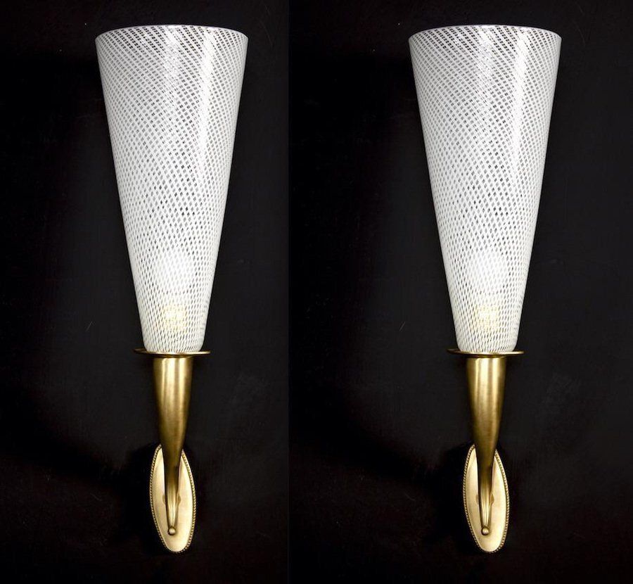 Reticello Sconces Or Wall Lights From Venini, 1940, Set Of 2 photo furniture
