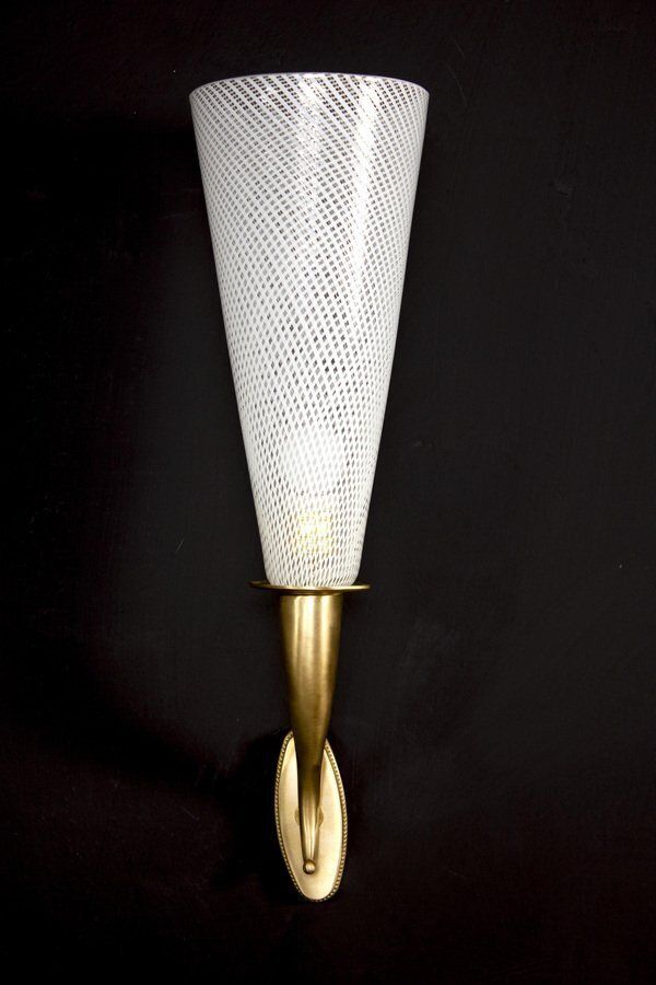 Reticello Sconces Or Wall Lights From Venini, 1940, Set Of 2 photo for sale