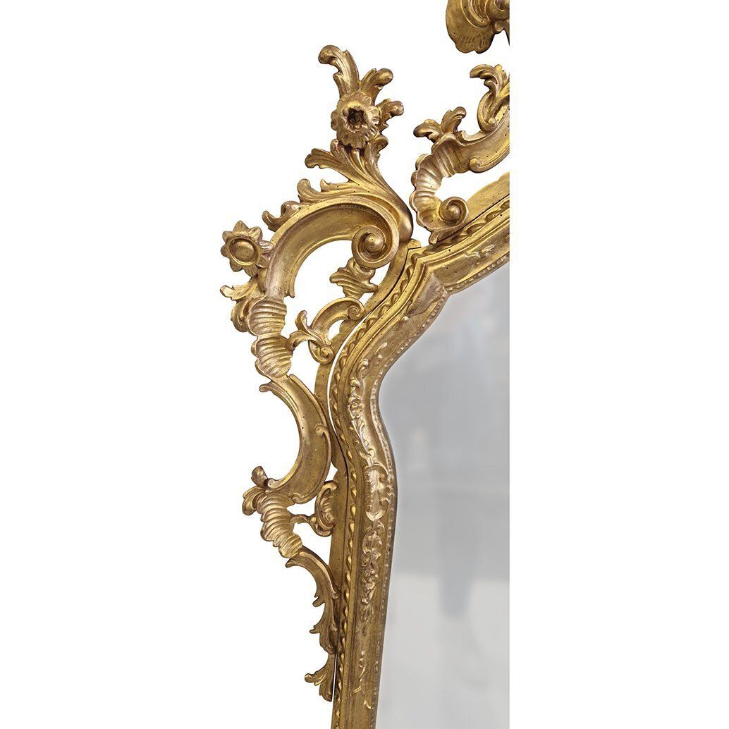 Large Venetian Louis XV Style Mirror In Carved And Gilded Wood, 1980s photo 4474.0