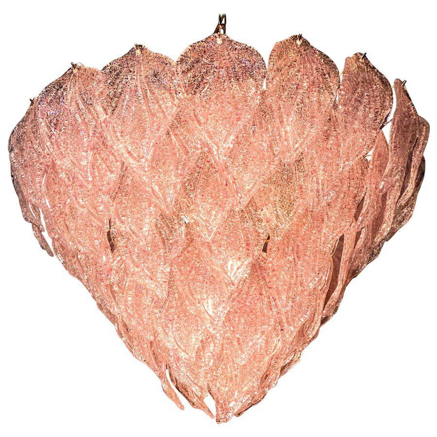 Pink Murano Glass Polar Chandelier, Italy, 1970s