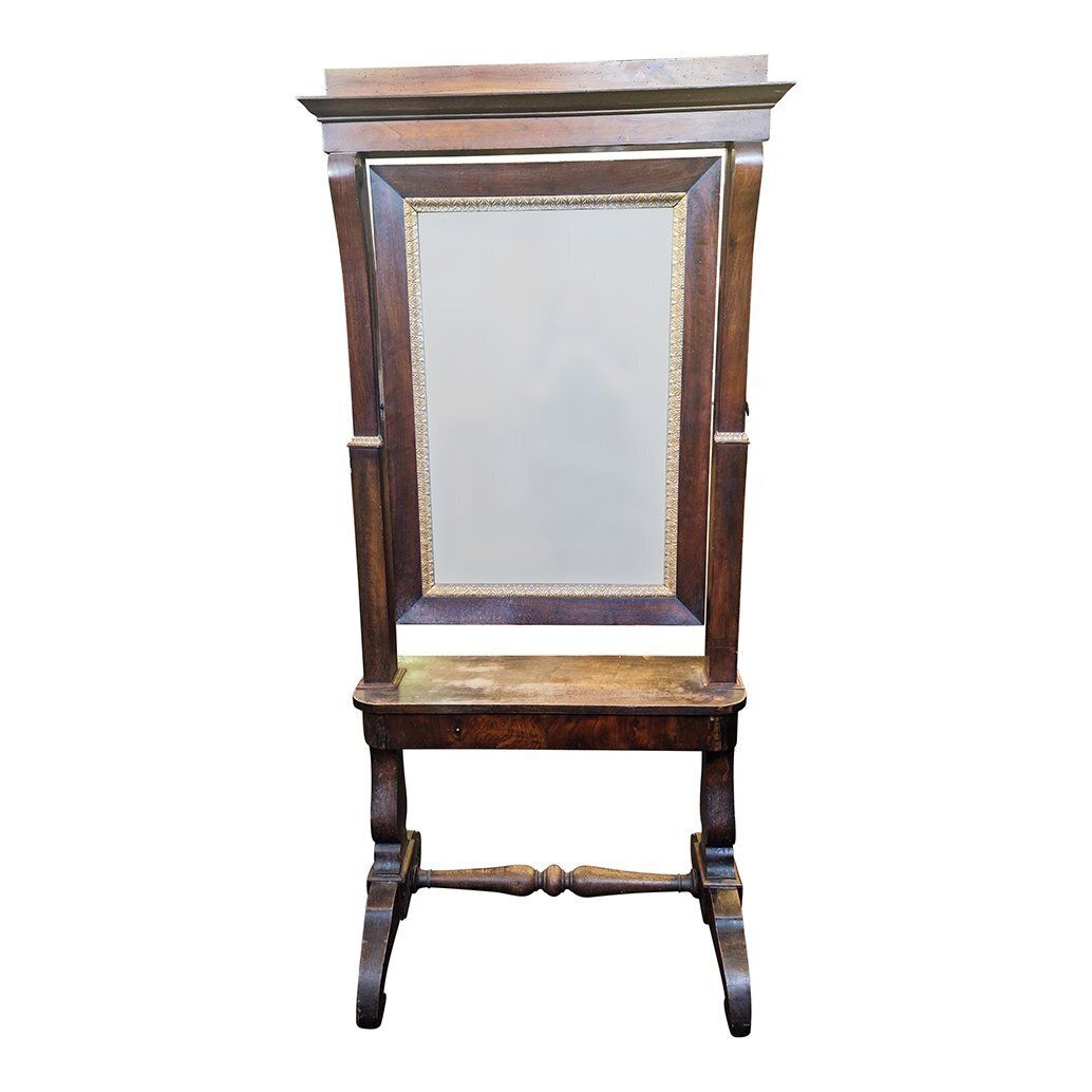 Early 19th Century Psyche In Walnut, Italy, 1980s photo furniture