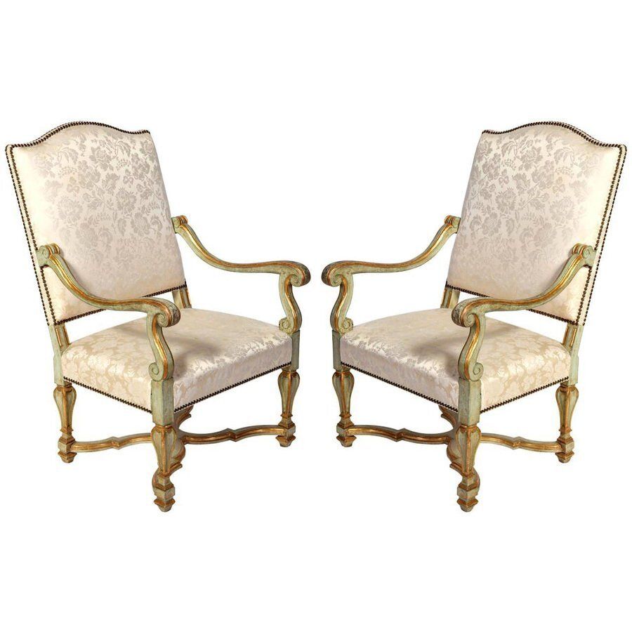 Set Of Early 18th Century Italian Painted Armchairs