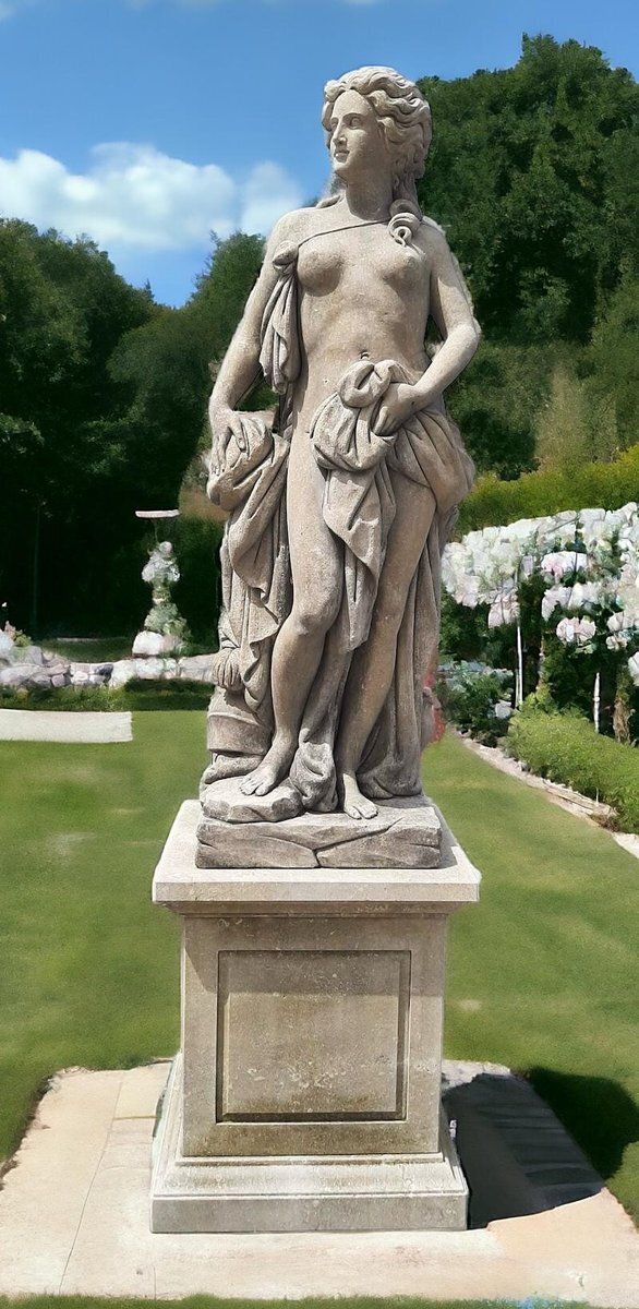 Italian Stone Garden Sculpture Of Roman Mythological Subject Minerva photo 21241.0