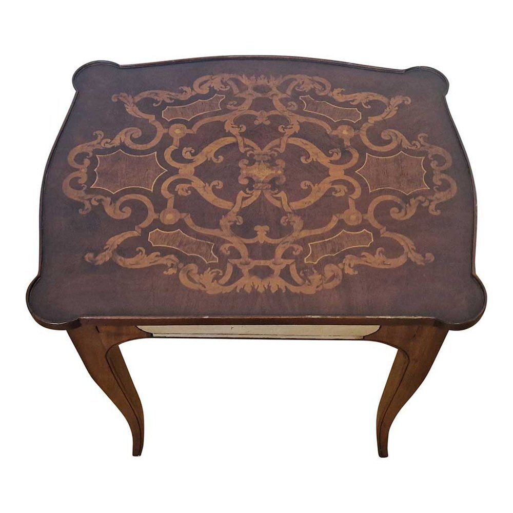 Wooden Coffee Table With Inlaid Top, 1980s photo 1474.0