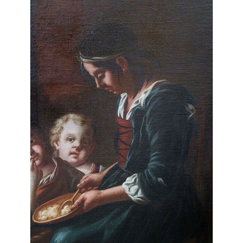 Giacomo Francesco Cipper Known As Il Todeschini, Family Scene, 1600s 1700s, Oil On Canvas, Framed photo buy