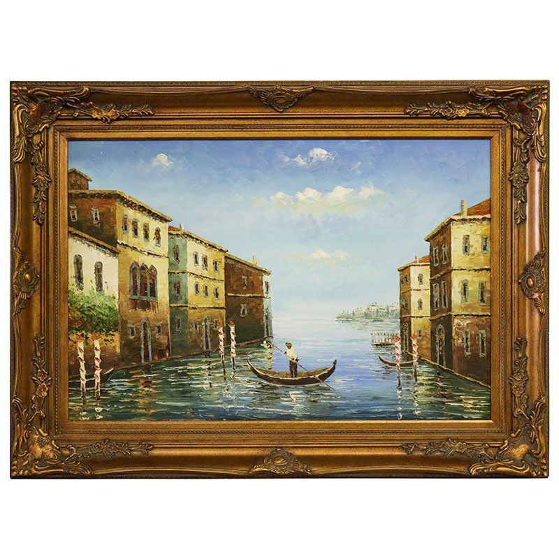 View Of Venice, Late 20th Century, Oil On Canvas, Framed
