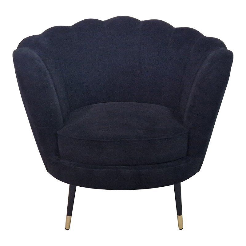 Fan Armchair In Black Fabric, 1980s photo for sale