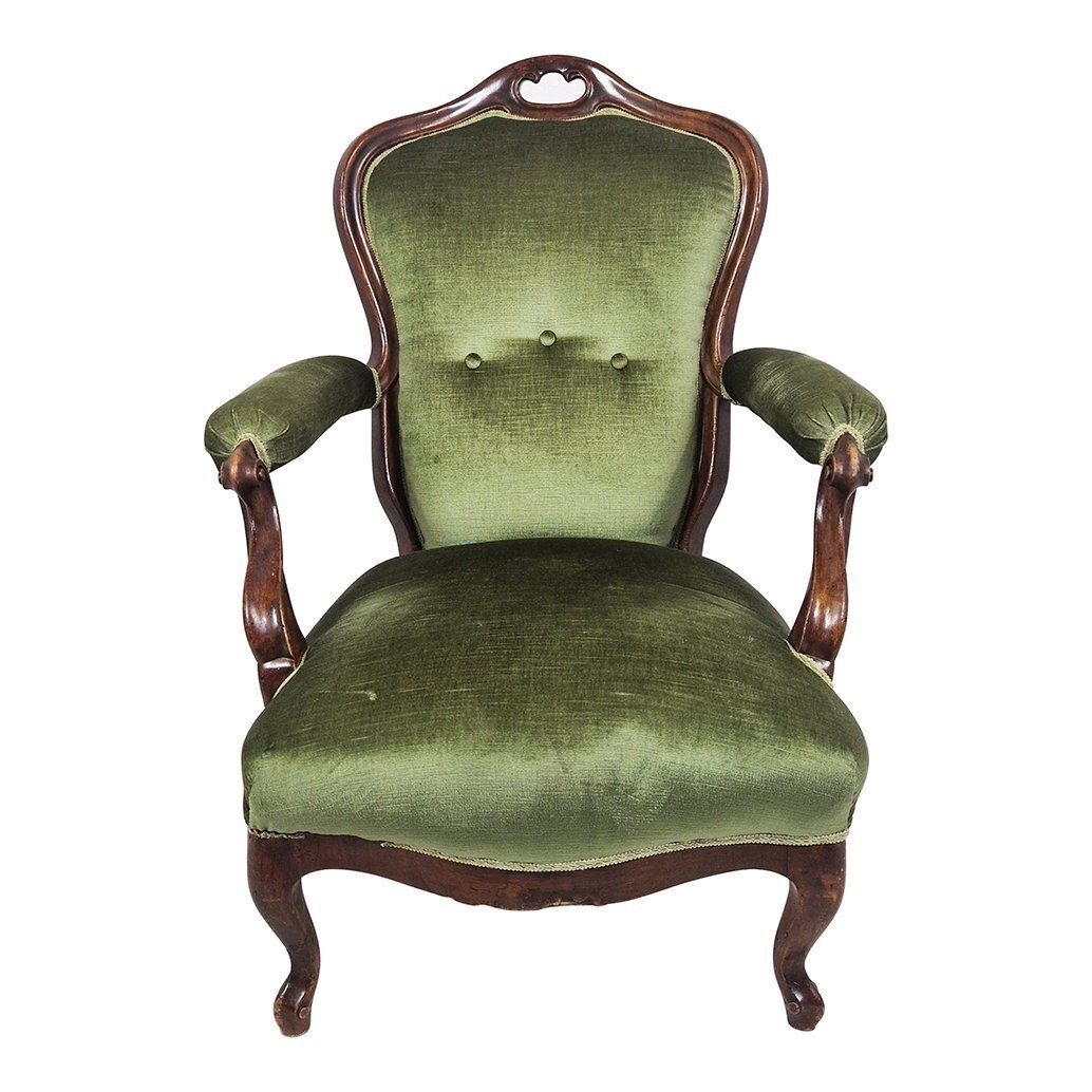 Louis Philippe Wooden Armchair, 1890s photo for sale