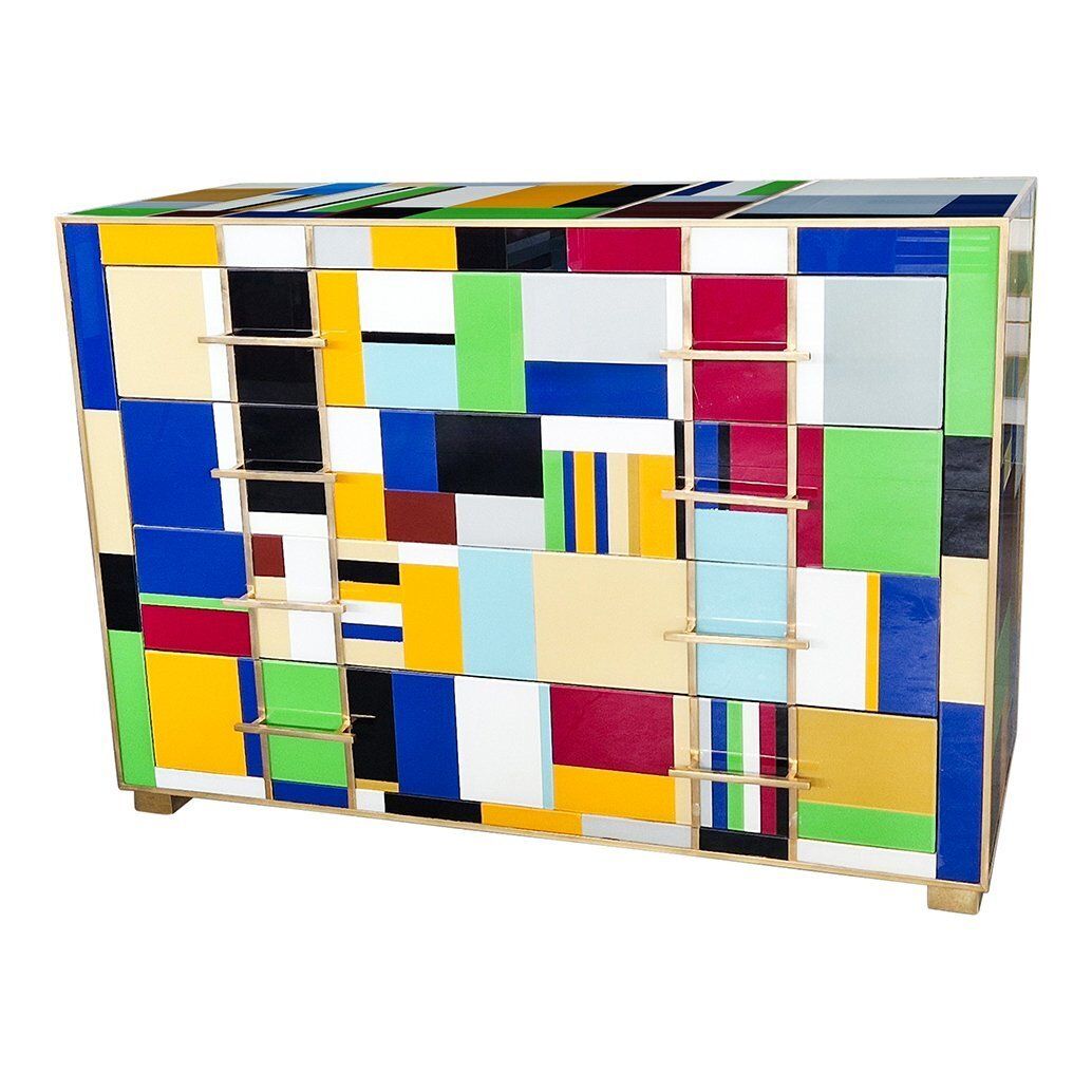 Four Drawer Dresser In Murano Glass, 1980s photo furniture