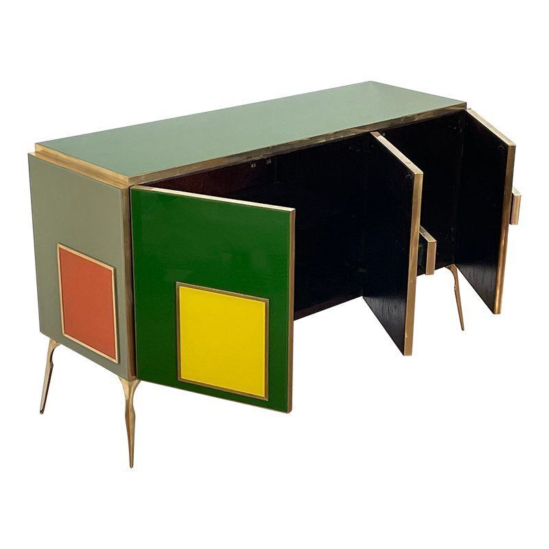 Sideboard With Three Glass Doors, 1980s photo 4919.0