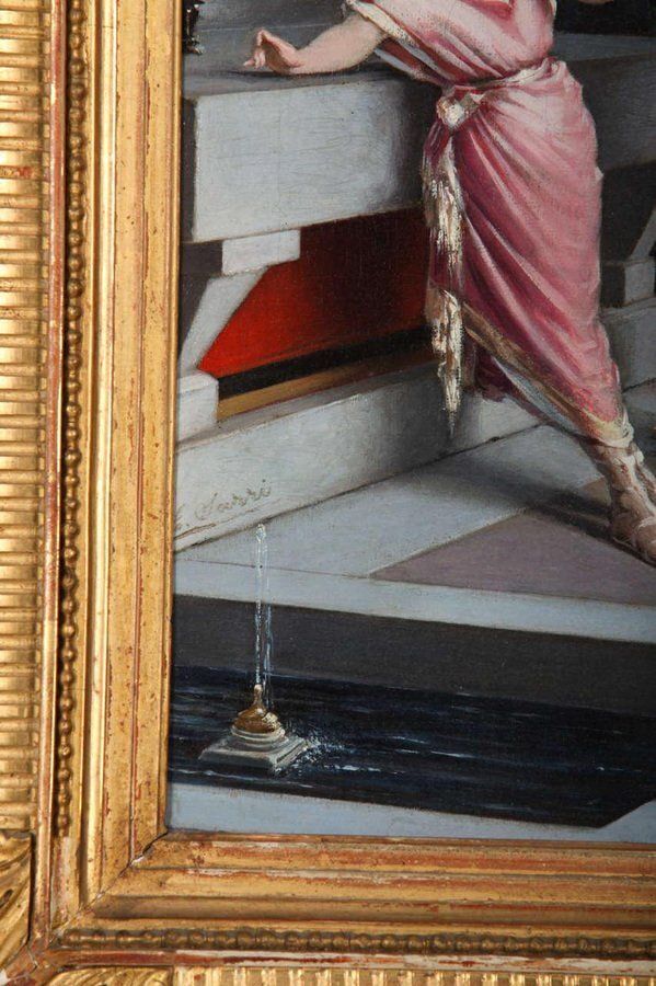Pompeian Scene, Oil On Canvas, Egisto Sarri photo for sale