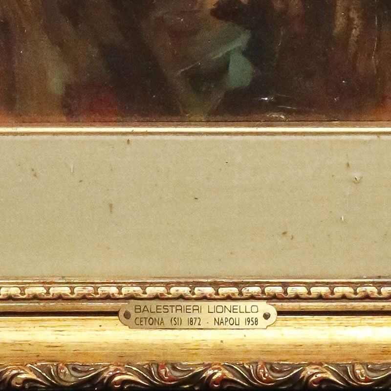 Lionello Balestrieri, Girl That Sews, 1920s, Oil On Panel, Framed photo buy
