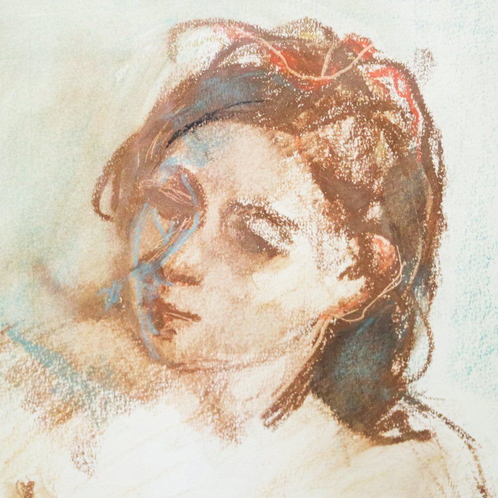 Moro, Nude Of Seated Woman, 1971, Pastel photo 1030.0