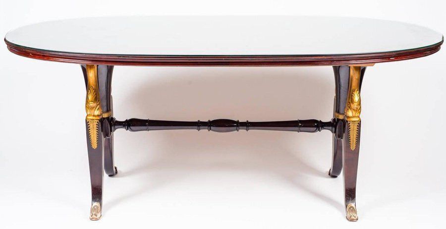 Italian Mahogany Table In The Style Of Paolo Buffa, 1950s photo Furniture