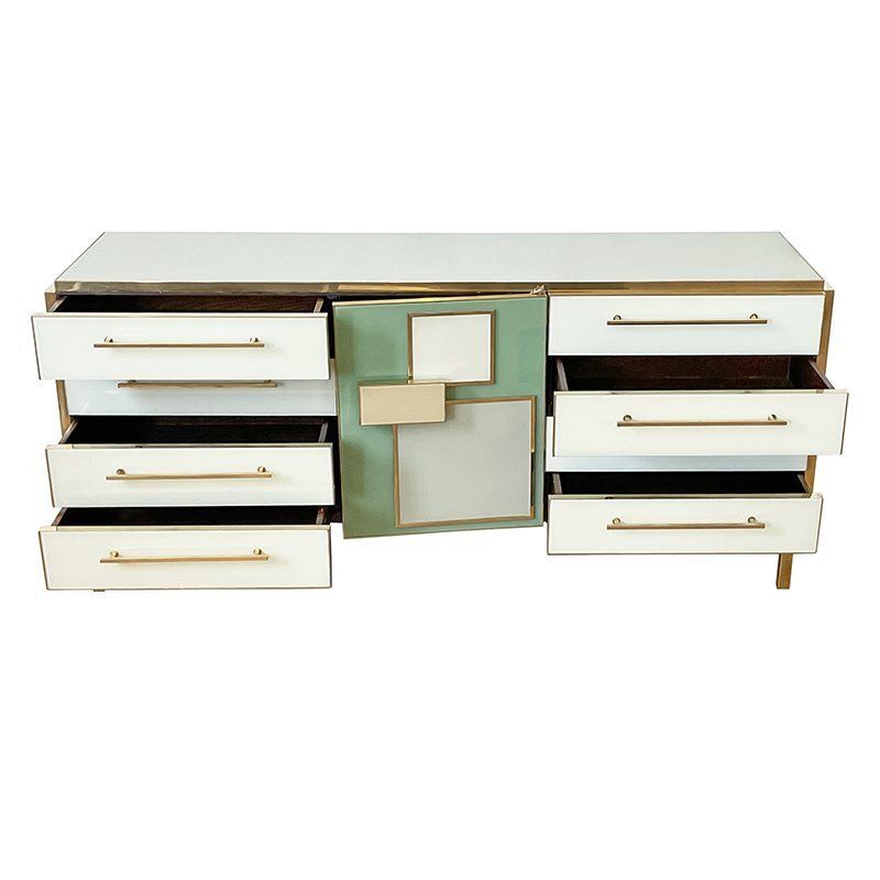 Glass Dresser With Central Door, 1980s photo vintage