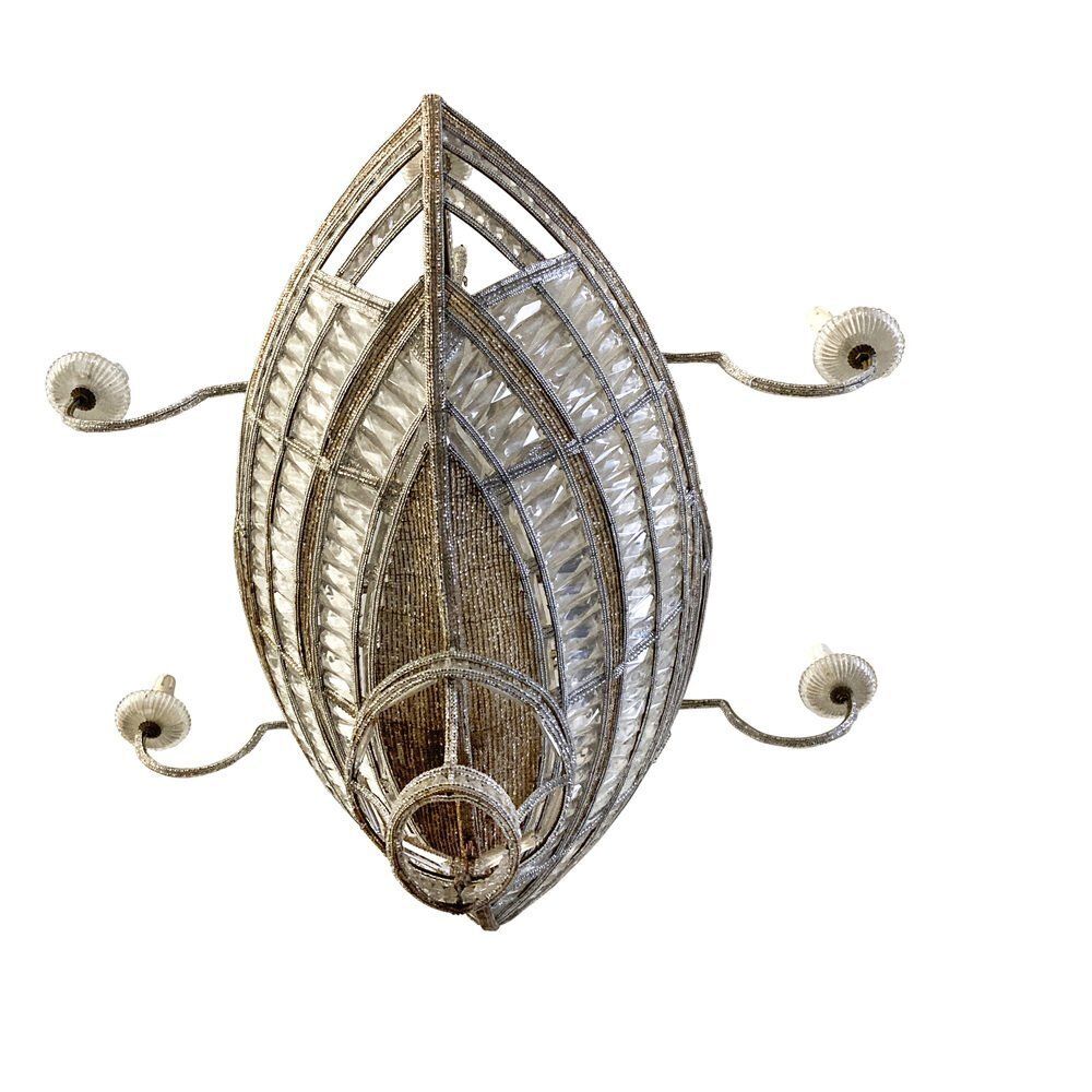 Boat  Shaped 10 Light Chandelier With Murano Glass Cards photo Lighting