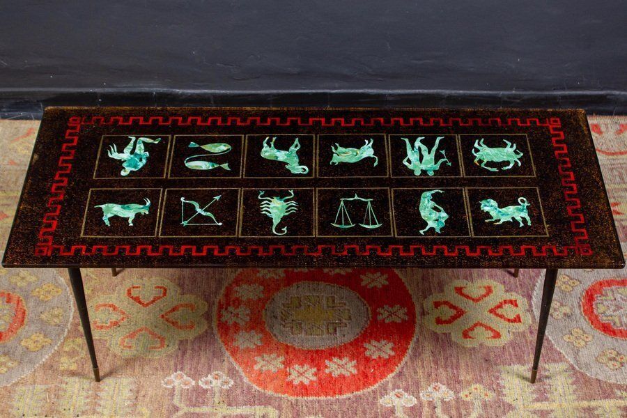 Glass Zodiac Cocktail Or Coffee Table From Fontana Arte photo for sale